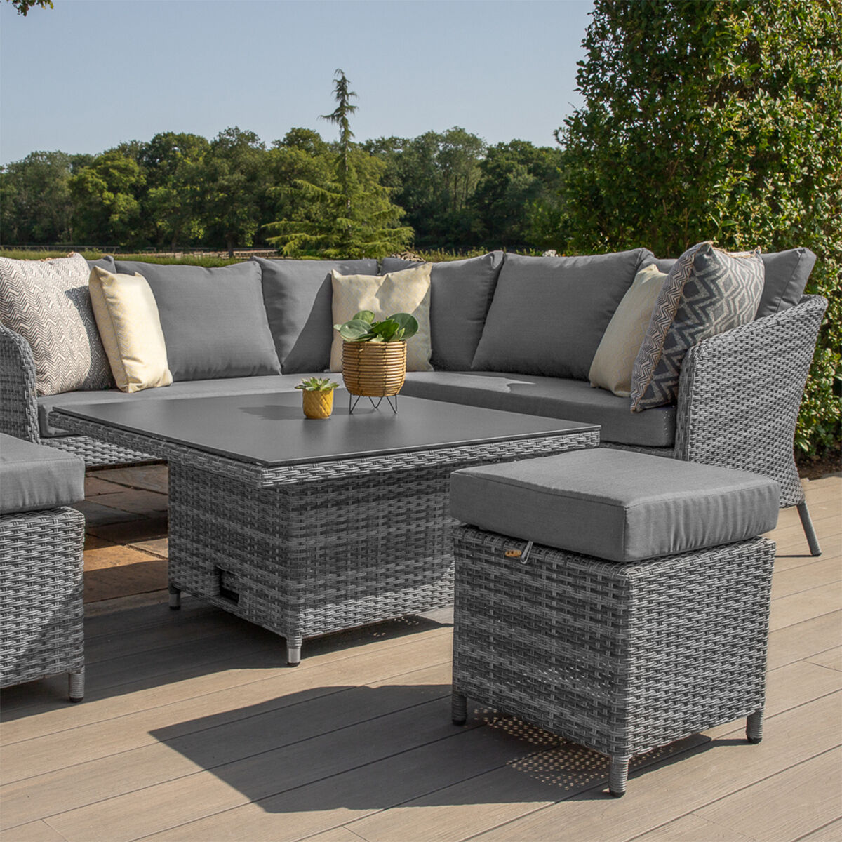 Homeflair - Santorini Square Rattan Corner Dining Set