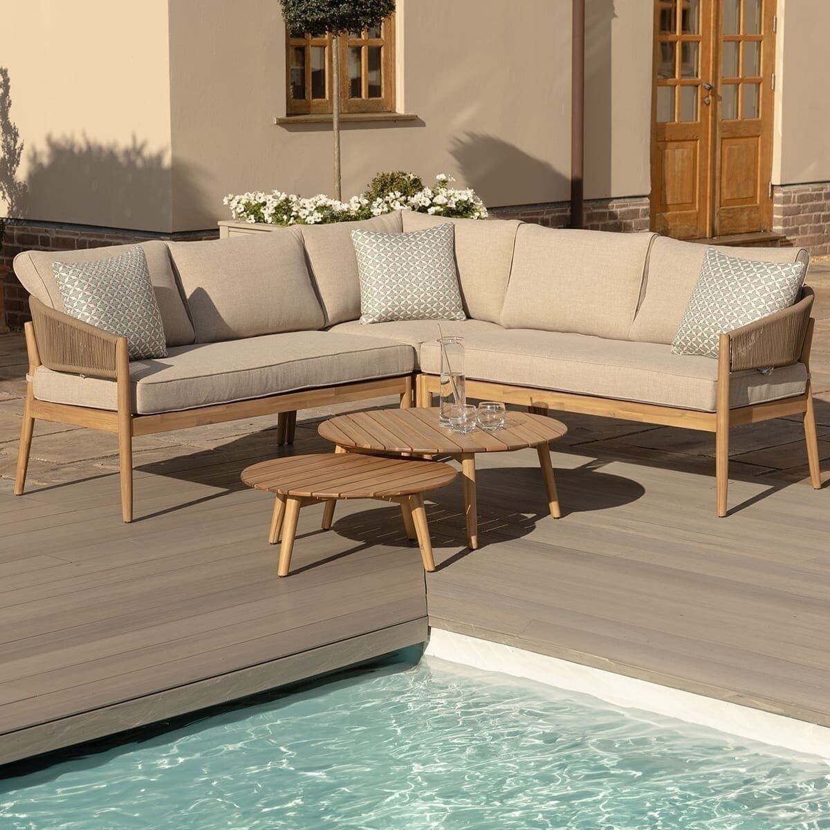 Homeflair - Porto Rope Weave Corner Sofa Set