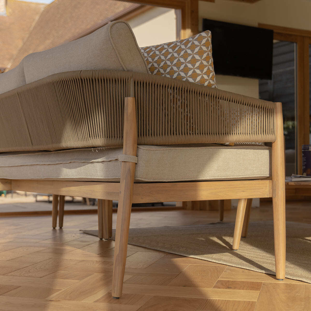 Homeflair - Porto Rope Weave Corner Sofa Set