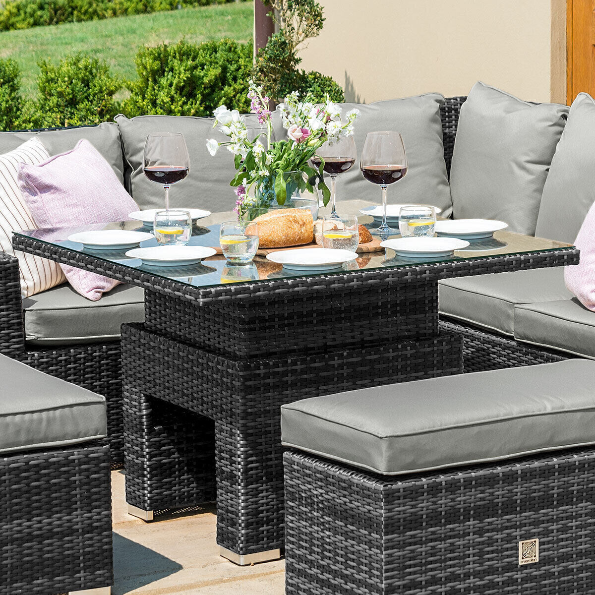 Homeflair - Richmond Rattan Corner Bench Set