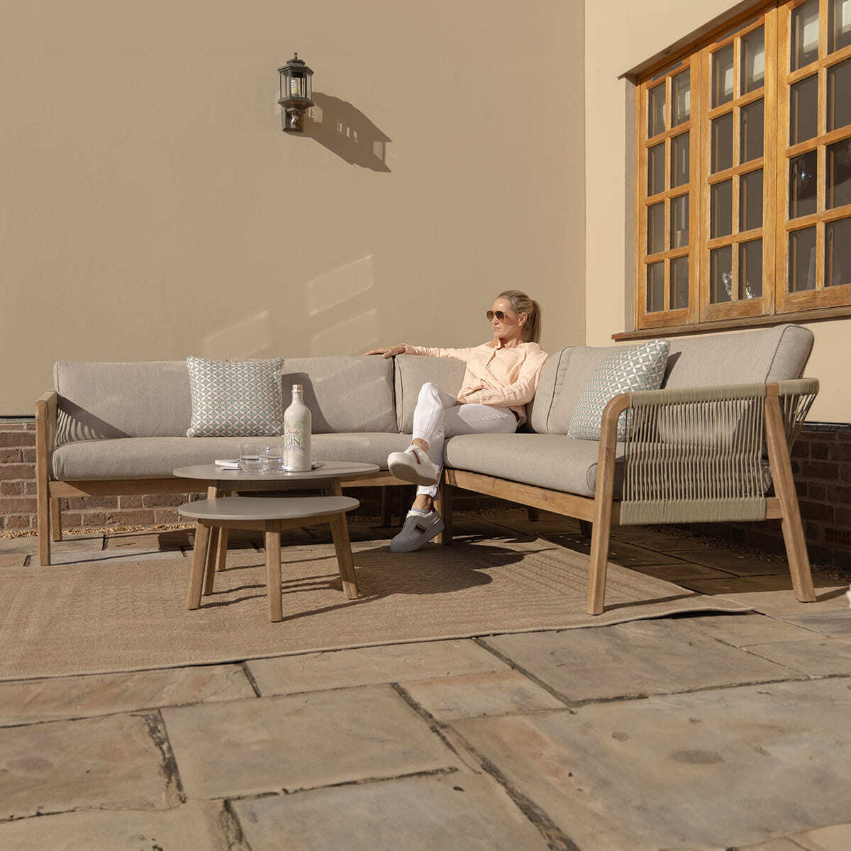 Maze Rattan - Martinique Rope Weave Corner Sofa Set