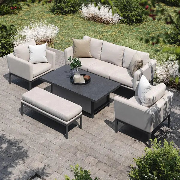 Outdoor Fabric Pulse 3 Seat Sofa Set with Rising Table - Flanelle