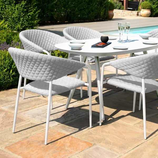 Outdoor Fabric Pebble 8 Seat Rectangular Dining Set