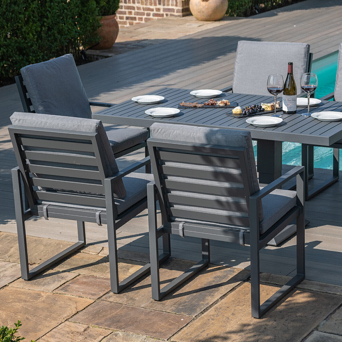 Homeflair – Amalfi 6 Seat Rectangular Aluminium Dining Set