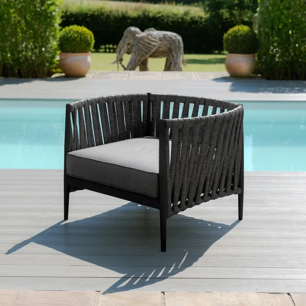 Milan Rope Weave Lounge Chair - Cool Linen