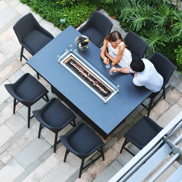 Outdoor Fabric Regal 4 Seat Round Bar Set - Charcoal