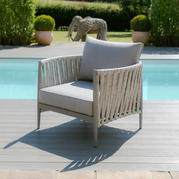 Milan Rope Weave Lounge Chair - Cool Linen