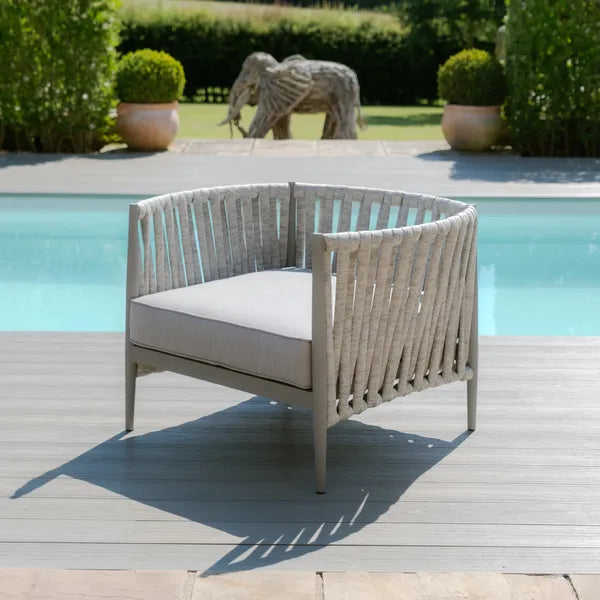 Milan Rope Weave Lounge Chair - Cool Linen