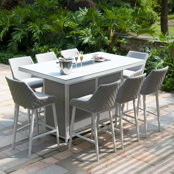 Outdoor Fabric Regal 4 Seat Round Bar Set - Charcoal