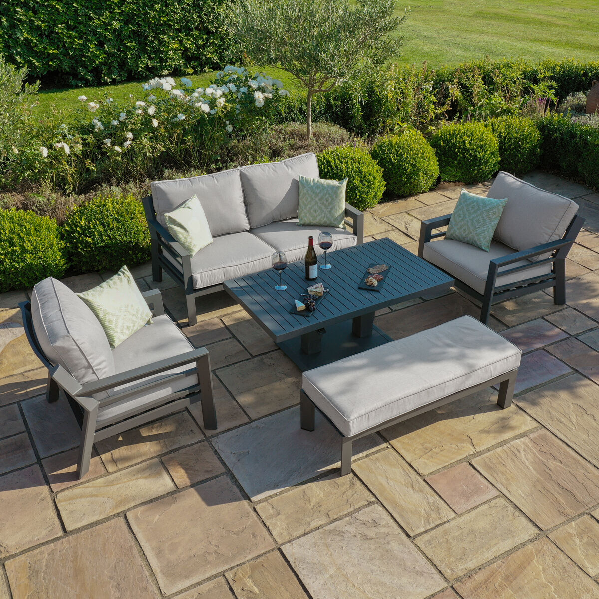Homeflair - New York 2 Seat Aluminium Sofa Set