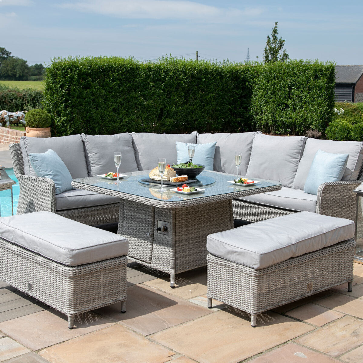 Homeflair - Oxford Royal Rattan Corner Dining Sofa Set