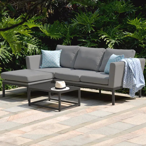 Outdoor Fabric Pulse Chaise Sofa Set - Charcoal