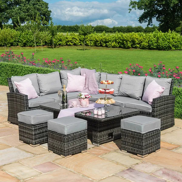 Homeflair -Kingston Corner Rattan Sofa Dining Set