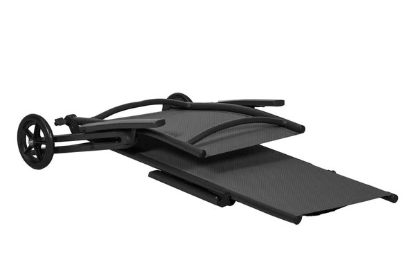 Sorrento Black Textylene Sunlounger with Wheels | 425202 | AMIR