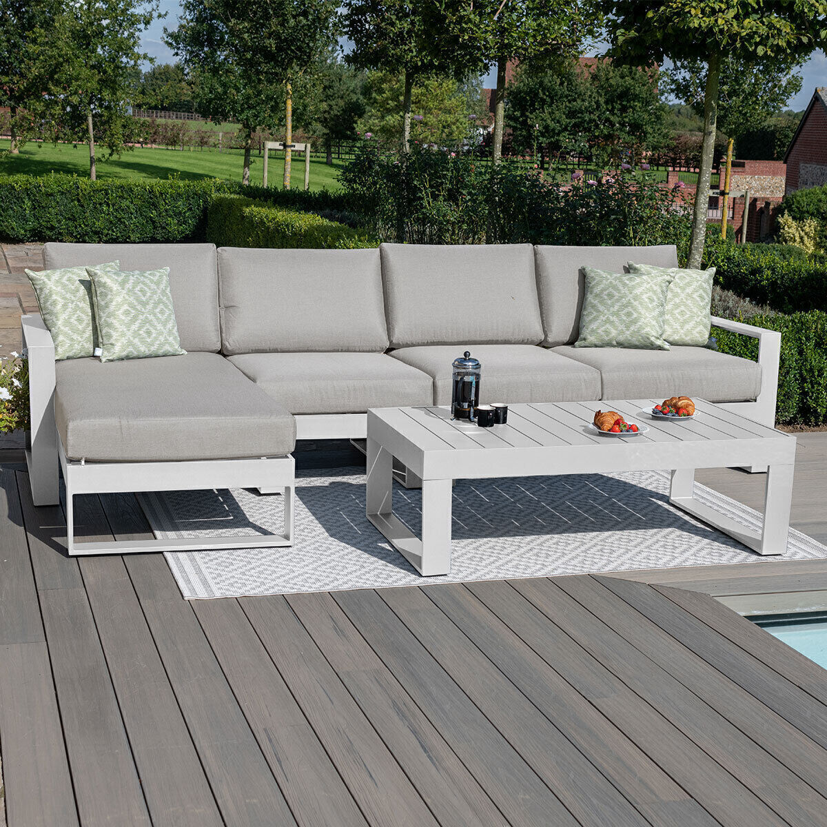 Homeflair – Amalfi Chaise Aluminium Sofa Set