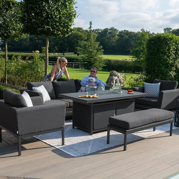 Homeflair – Outdoor Fabric Pulse Rectangular Corner Dining Set