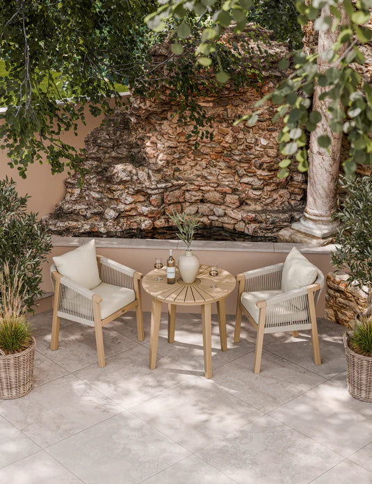 Roma 2 Seater Round Sunray Bistro Set with Roma Dining Chairs