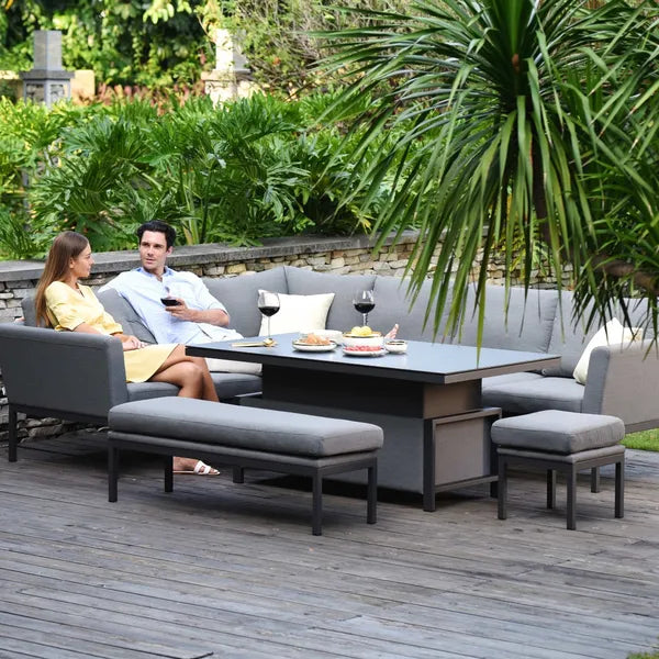 Outdoor Fabric Pulse 3 Seat Sofa Set with Rising Table - Flanelle