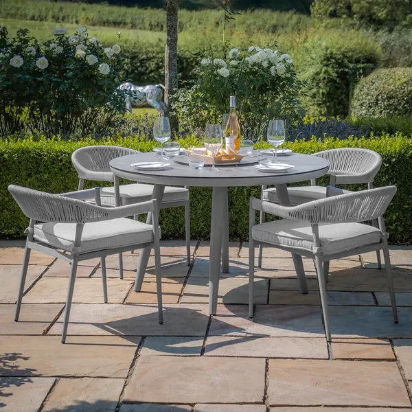 Florence Rope Weave 6 Seat Round Dining Set