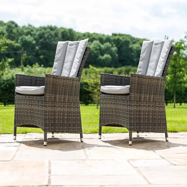 Pair of LA Rattan Dining Chairs - Grey