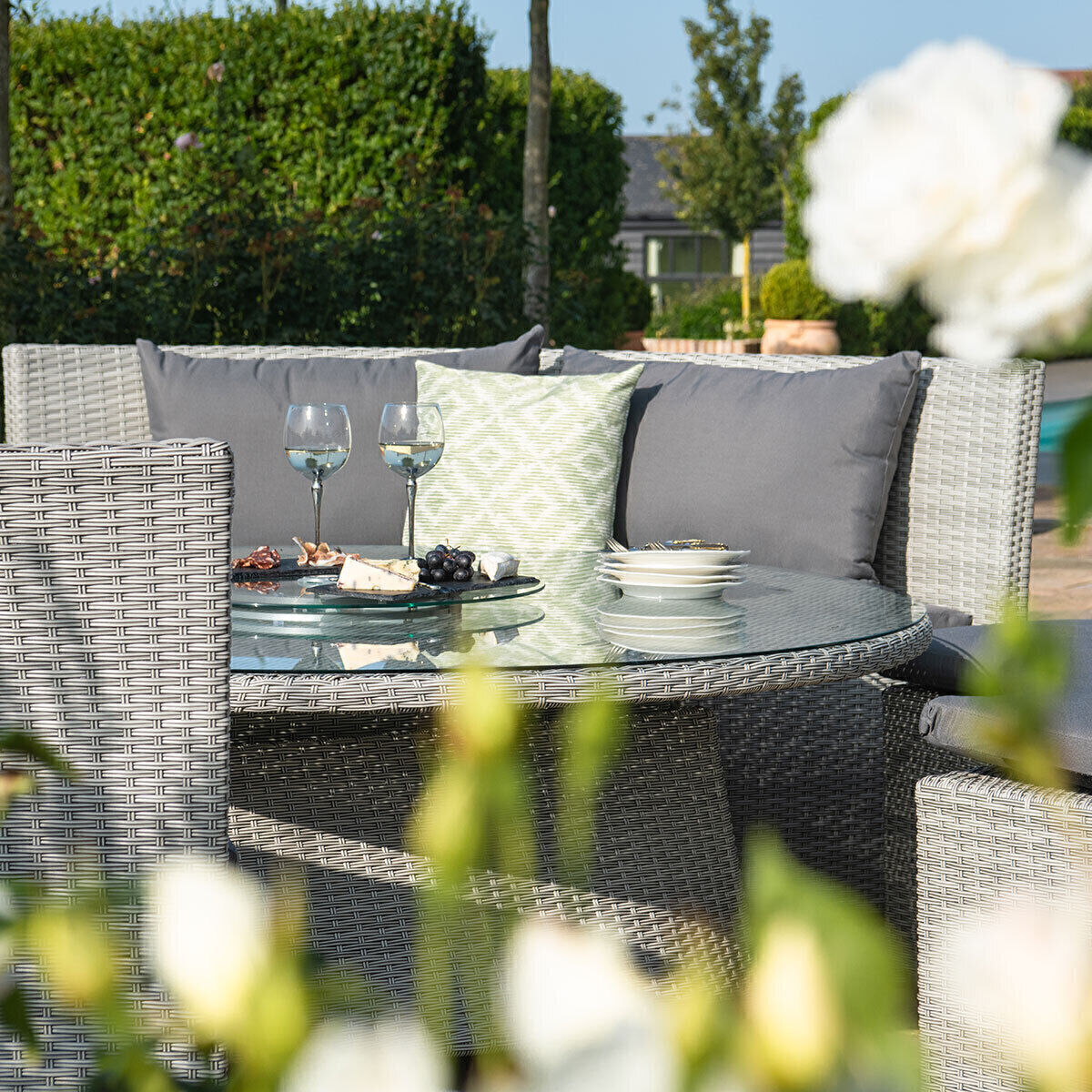 Homeflair - Ascot Round Rattan Sofa Dining Set