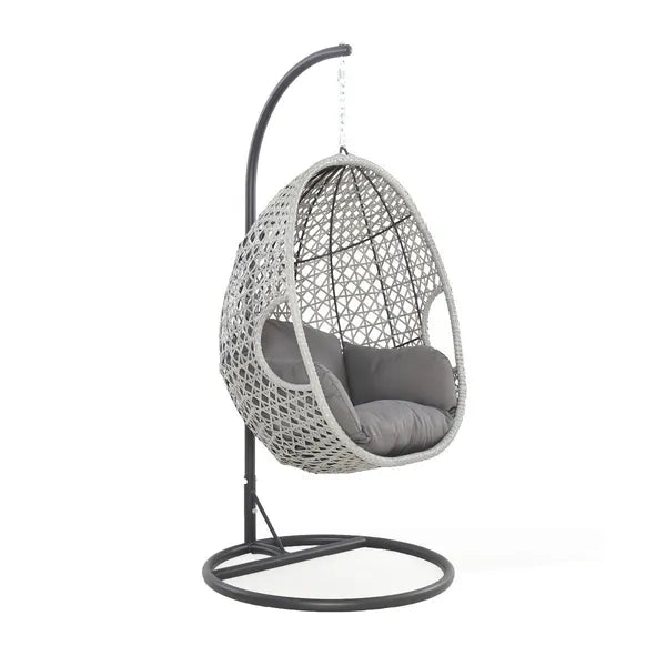 Homeflair - Ascot Rattan Hanging Double Chair with Weatherproof Cushions
