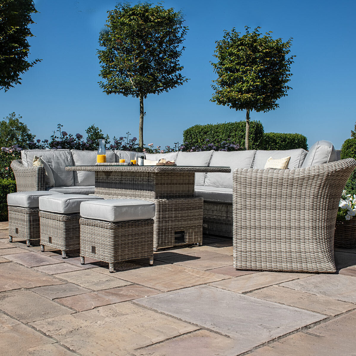 Homeflair - Oxford Deluxe Large Rattan Corner Dining Set