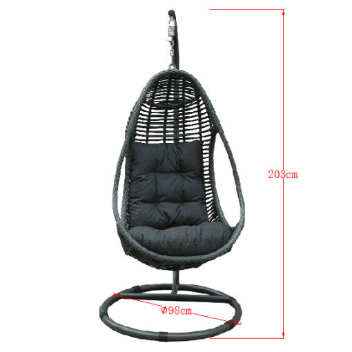 Rattan Vasilia Grey Hanging Egg Chair | Vasi503G