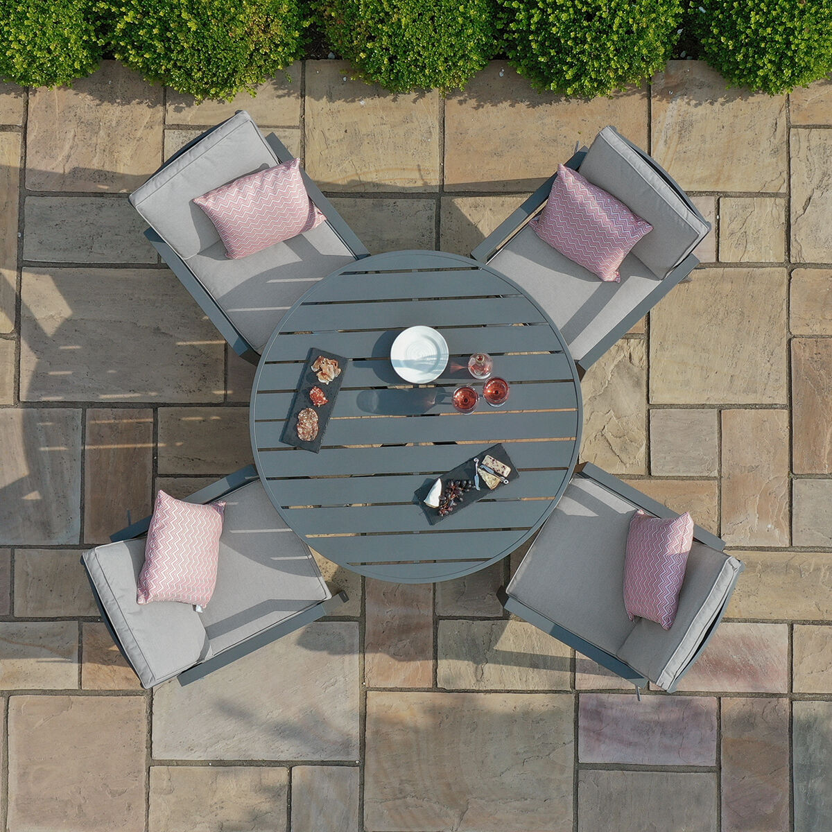 Homeflair - New York Dining Set - Dove Grey