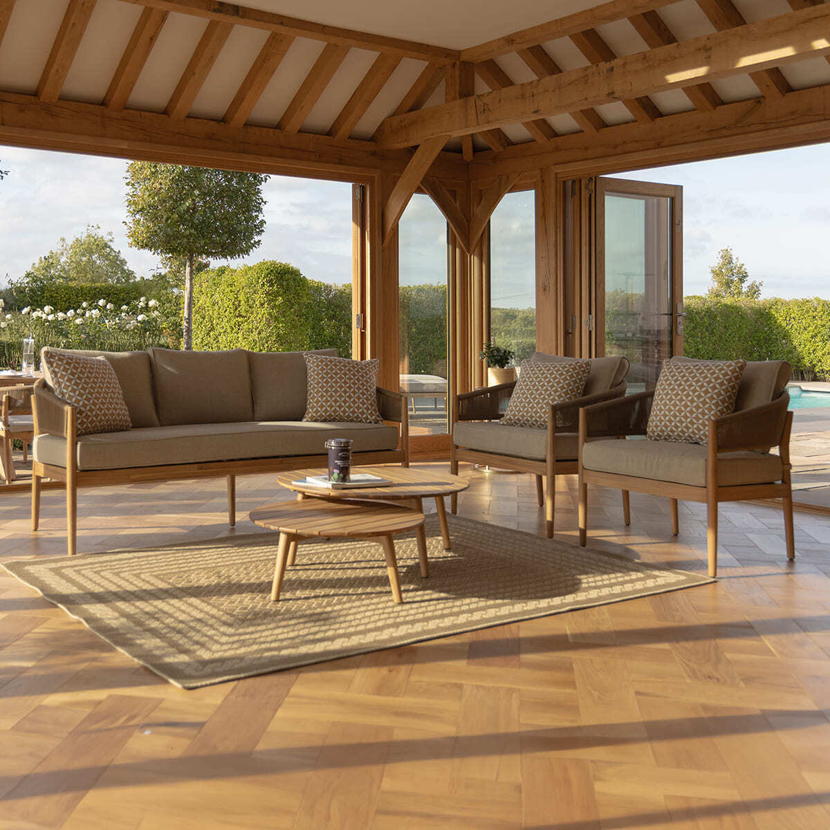 Homeflair - Porto Rope Weave 2 Seat Sofa Set