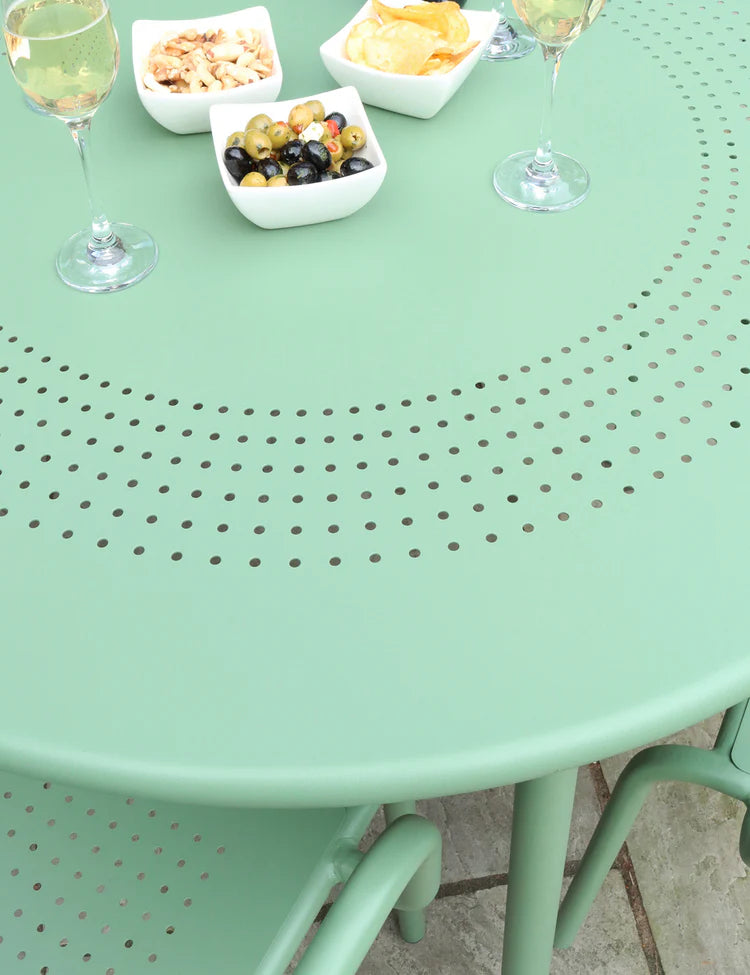Porto 4 Seater Round Dining Set in Olive