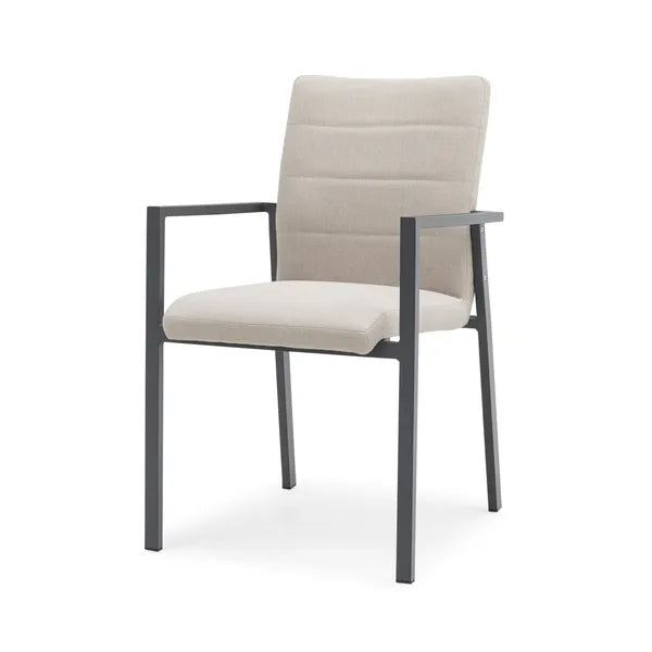 Outdoor Fabric Pair of Ibiza Dining Chairs - Oatmeal