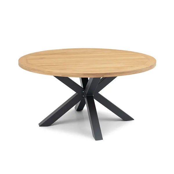 Jakarta Teak Dining Table with Grey Aluminium Frame