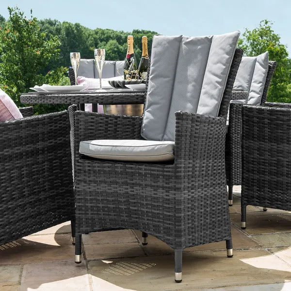 Pair of LA Rattan Dining Chairs - Grey