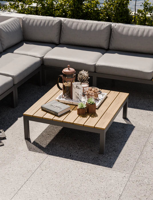 Aspen Teak 6 Seater Modular Corner Lounging Set with Coffee Table
