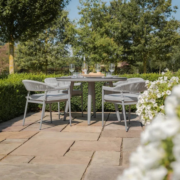 Florence Rope Weave 6 Seat Round Dining Set