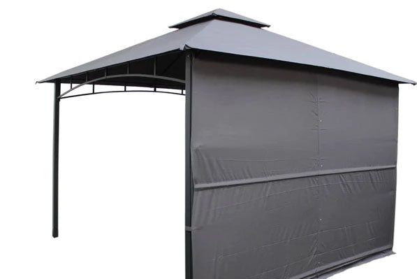 Algarve 3.3×3.3m + 2.1m Awning Grey Gazebo | ALGGAZ3.3X3.3-GREY | AMIR