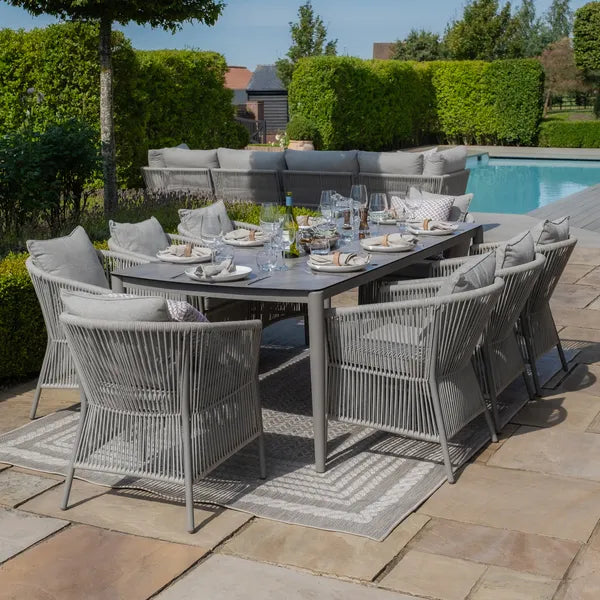 Maldives Rope Weave 8 Seat Rectangular Dining Set