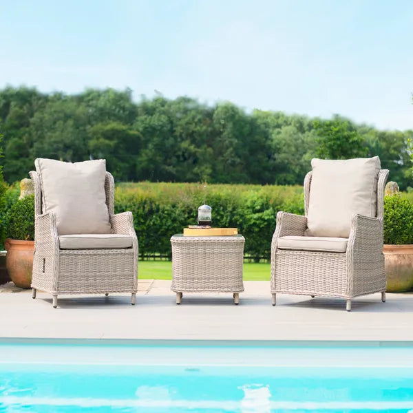 Cotswold Reclining 3 Piece Rattan Bistro Set