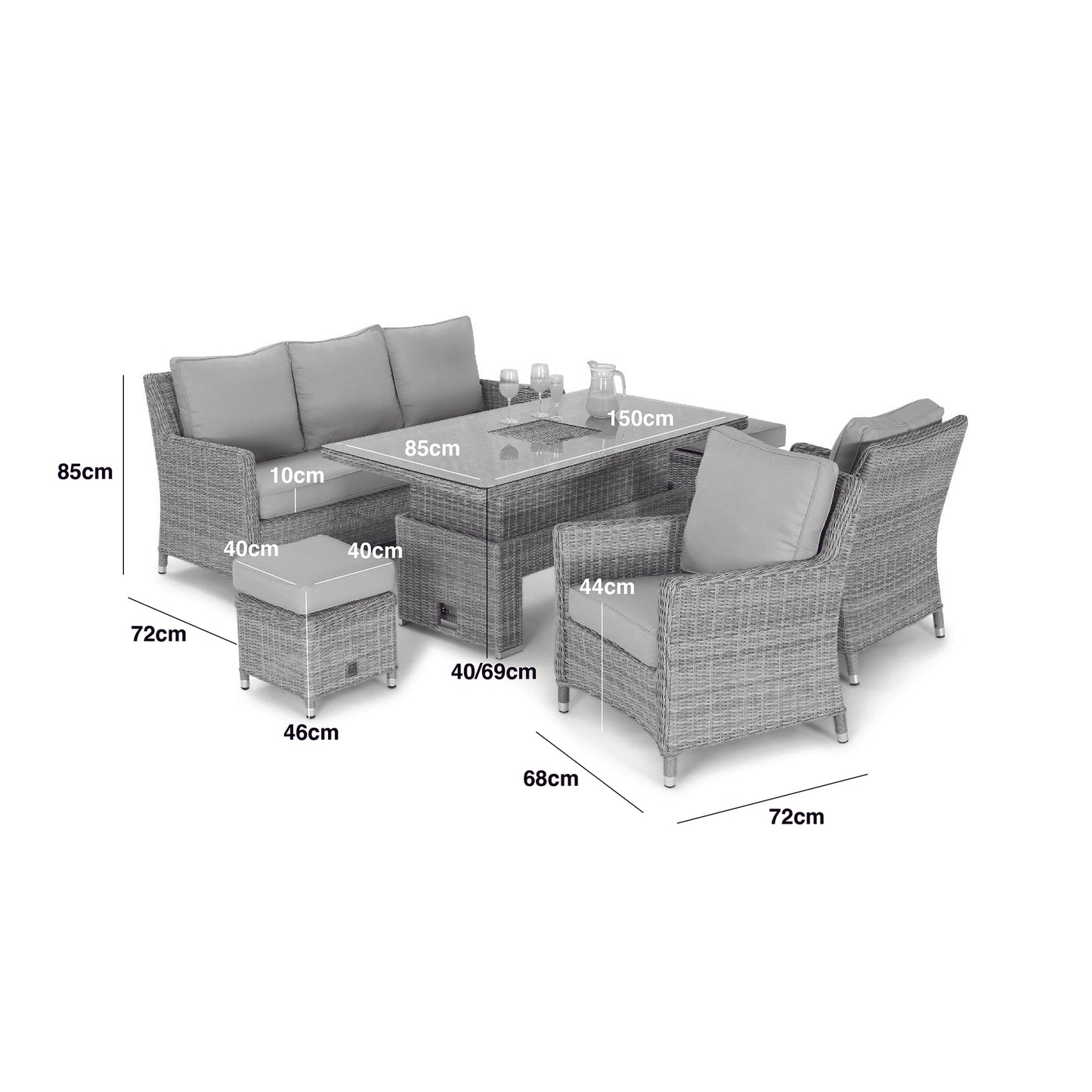 Homeflair – Oxford Rattan Corner Dining Set