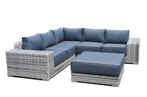 Rattan Malibu Grey Corner Large Luxury Sofa Set | Mali169GJ