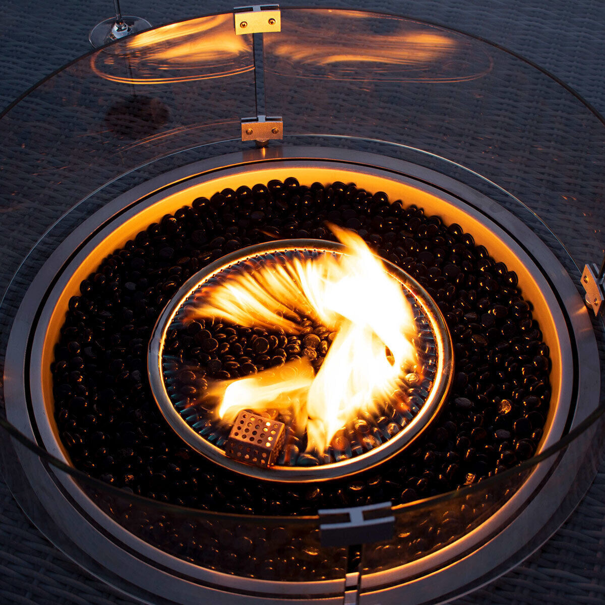 Homeflair - Winchester Oval Fire Pit Coffee Table