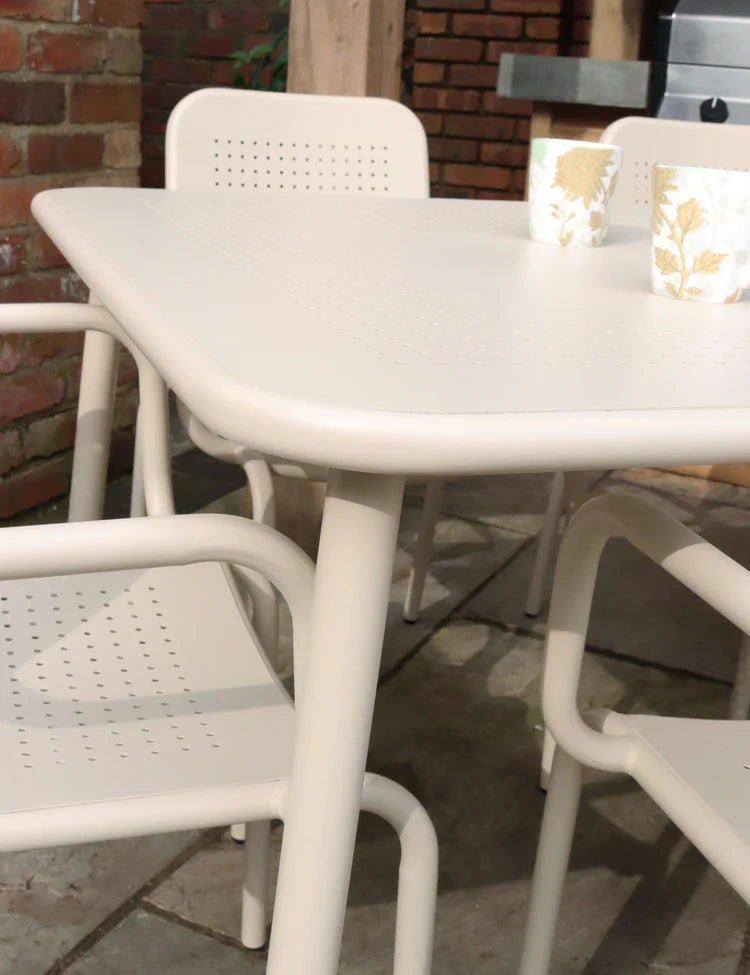 Porto 6 Seater Rectangular Dining Set in Champagne