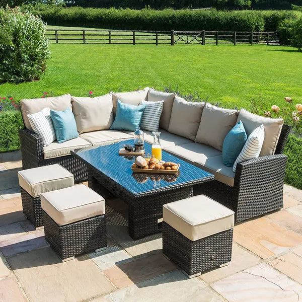 Homeflair -Kingston Corner Rattan Sofa Dining Set