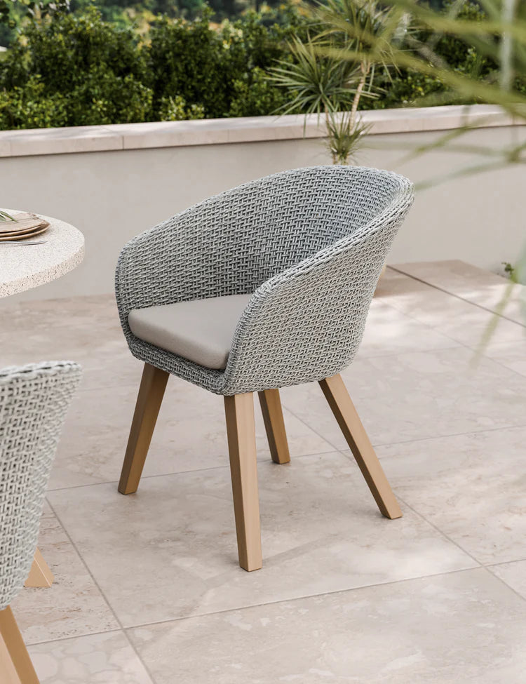Astral 4 Seater Round Terrazzo Concrete Dining Set with Sol Dining Chairs