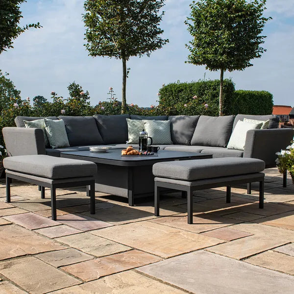 Outdoor Fabric Pulse 3 Seat Sofa Set with Rising Table - Flanelle