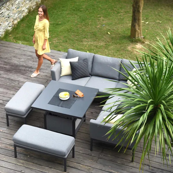 Outdoor Fabric Pulse 3 Seat Sofa Set with Rising Table - Flanelle