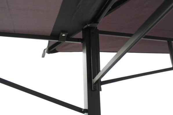 Algarve 3.3×3.3m + 2.1m Awning Grey Gazebo | ALGGAZ3.3X3.3-GREY | AMIR
