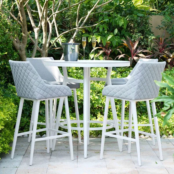 Outdoor Fabric Regal 4 Seat Round Bar Set - Charcoal