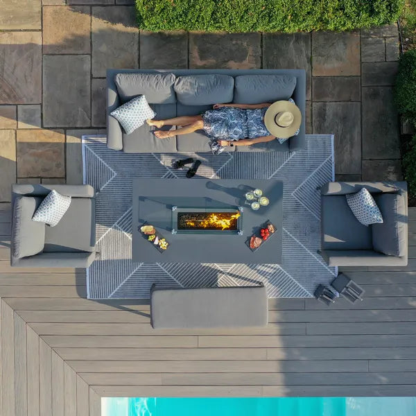Homeflair – Outdoor Fabric Pulse Rectangular Corner Dining Set